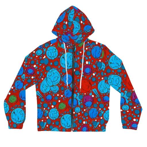 Scarlet Orbit on a Women's Full-Zip Hoodie