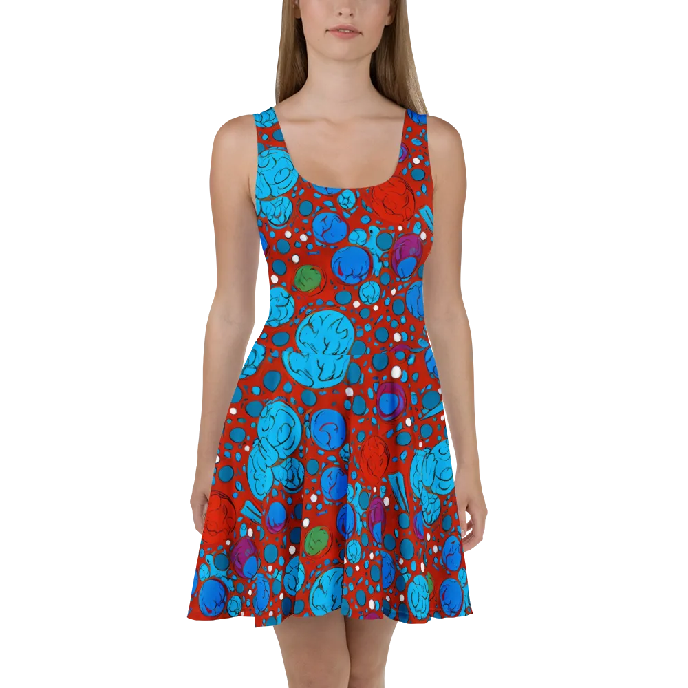 Scarlet Orbit on Skater Dress — Front