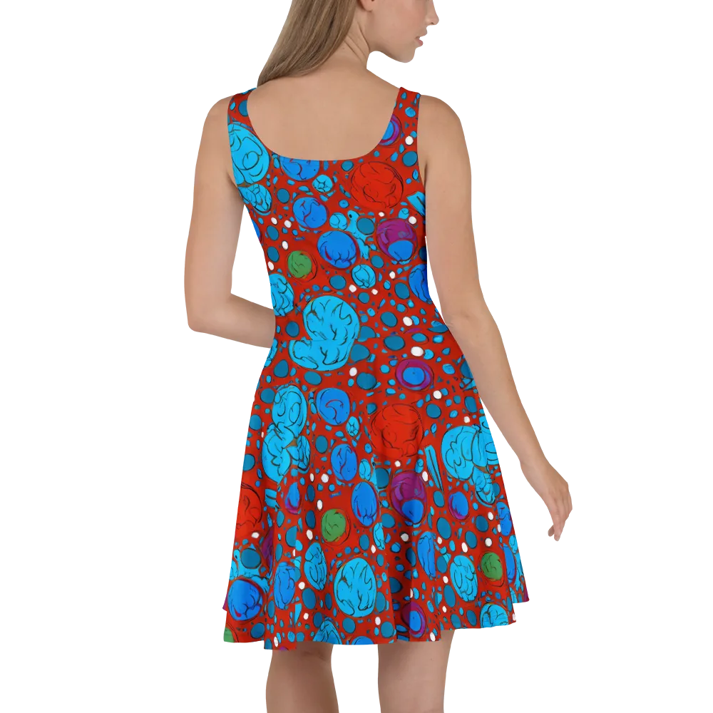 Scarlet Orbit on Skater Dress — Back