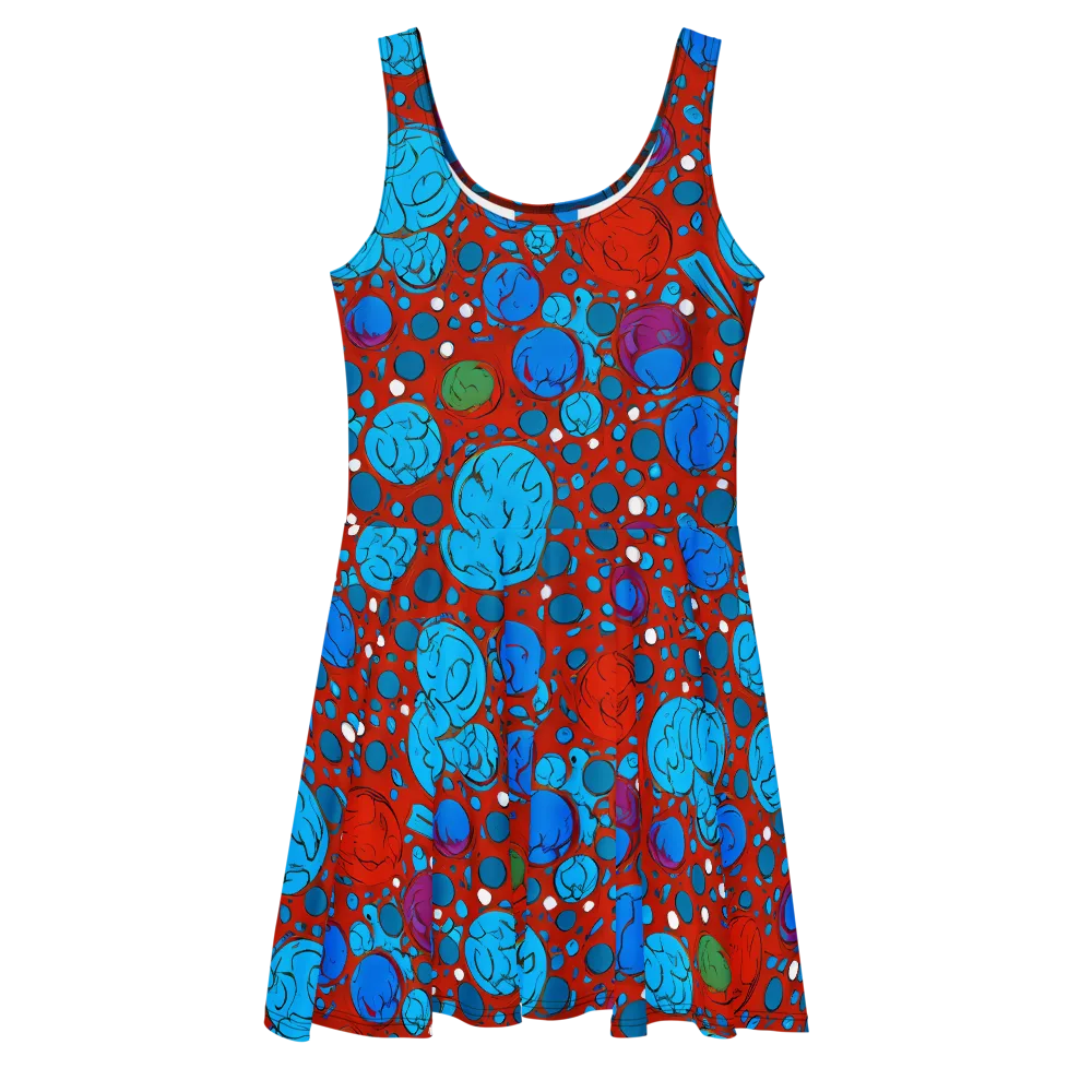 Scarlet Orbit on Skater Dress — Front
