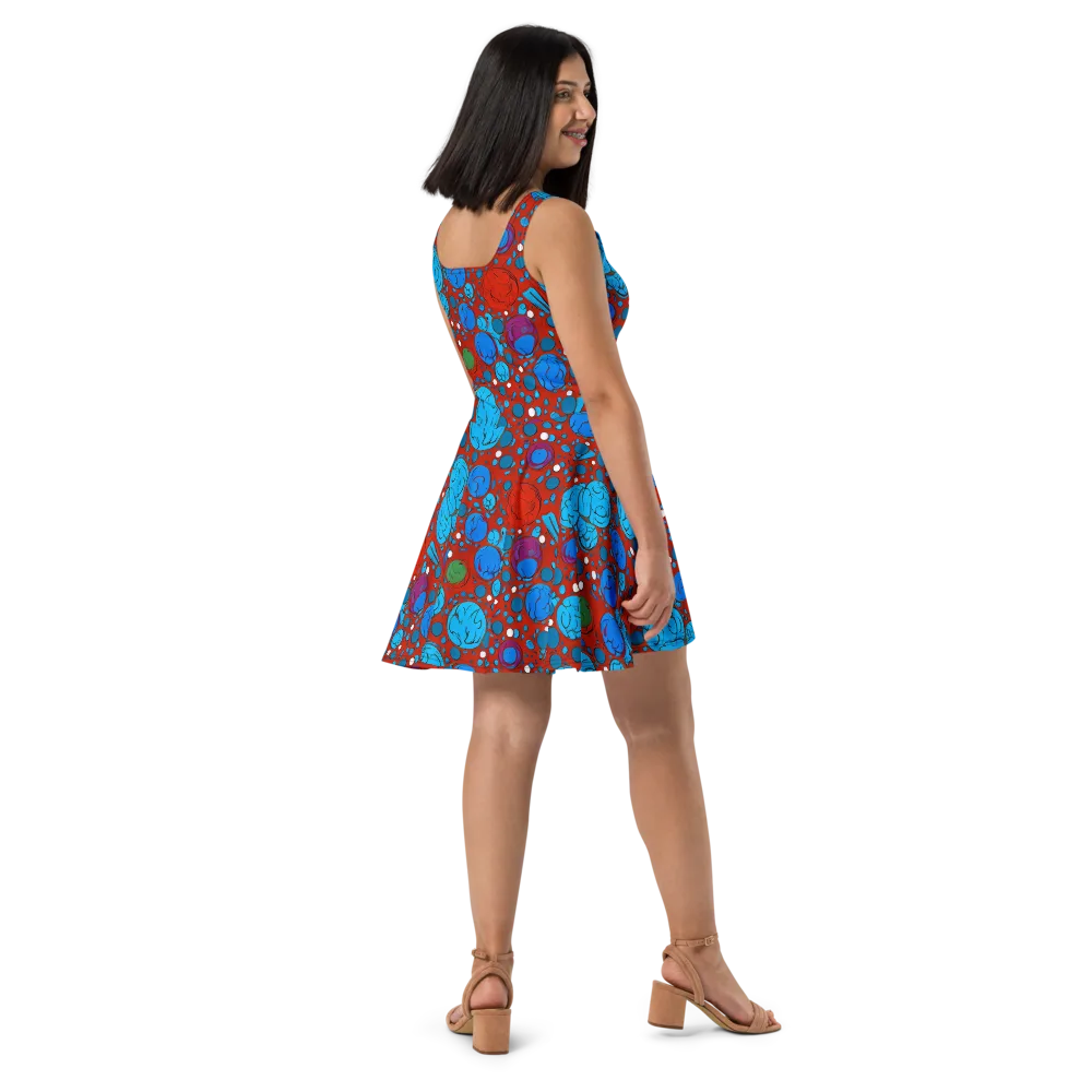 Scarlet Orbit on Skater Dress — Right