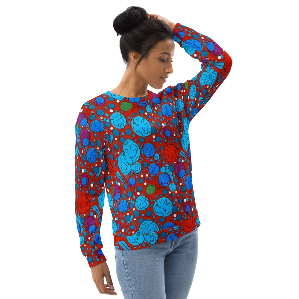 Scarlet Orbit on Sweatshirt — Right Front