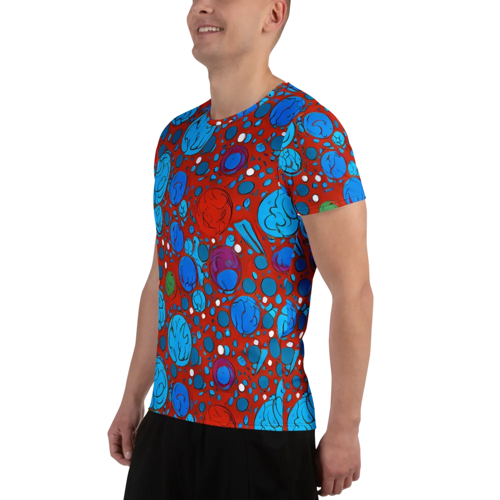 Scarlet Orbit on Men's Athletic T-Shirt — Left