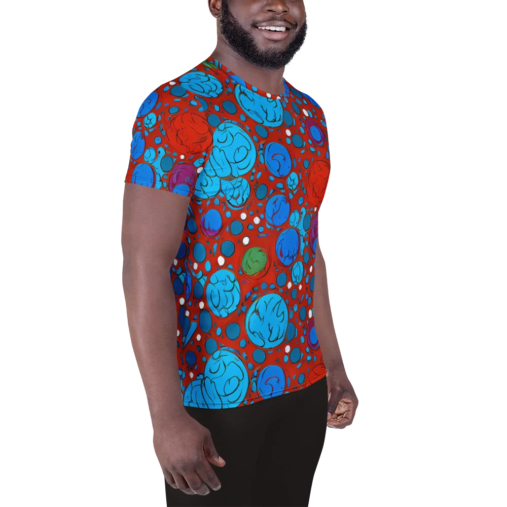 Scarlet Orbit on Men's Athletic T-Shirt — Right