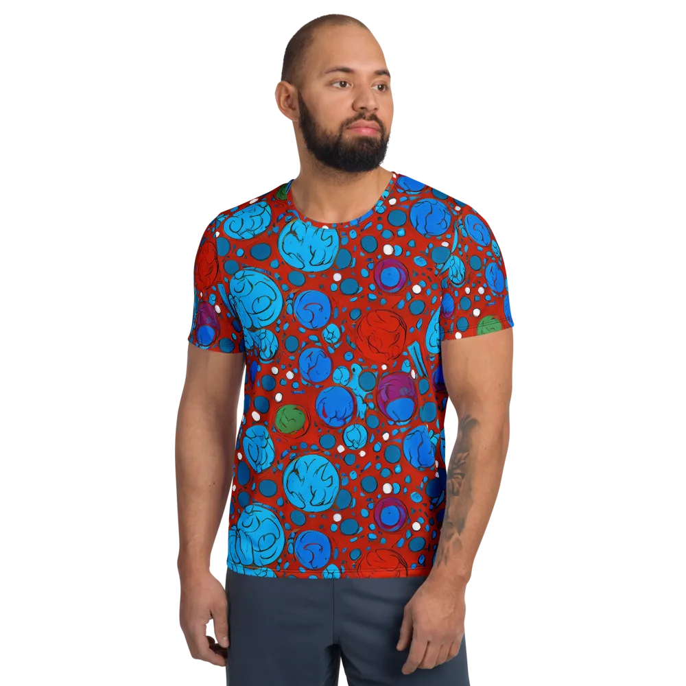Scarlet Orbit on Men's Athletic T-Shirt — Front