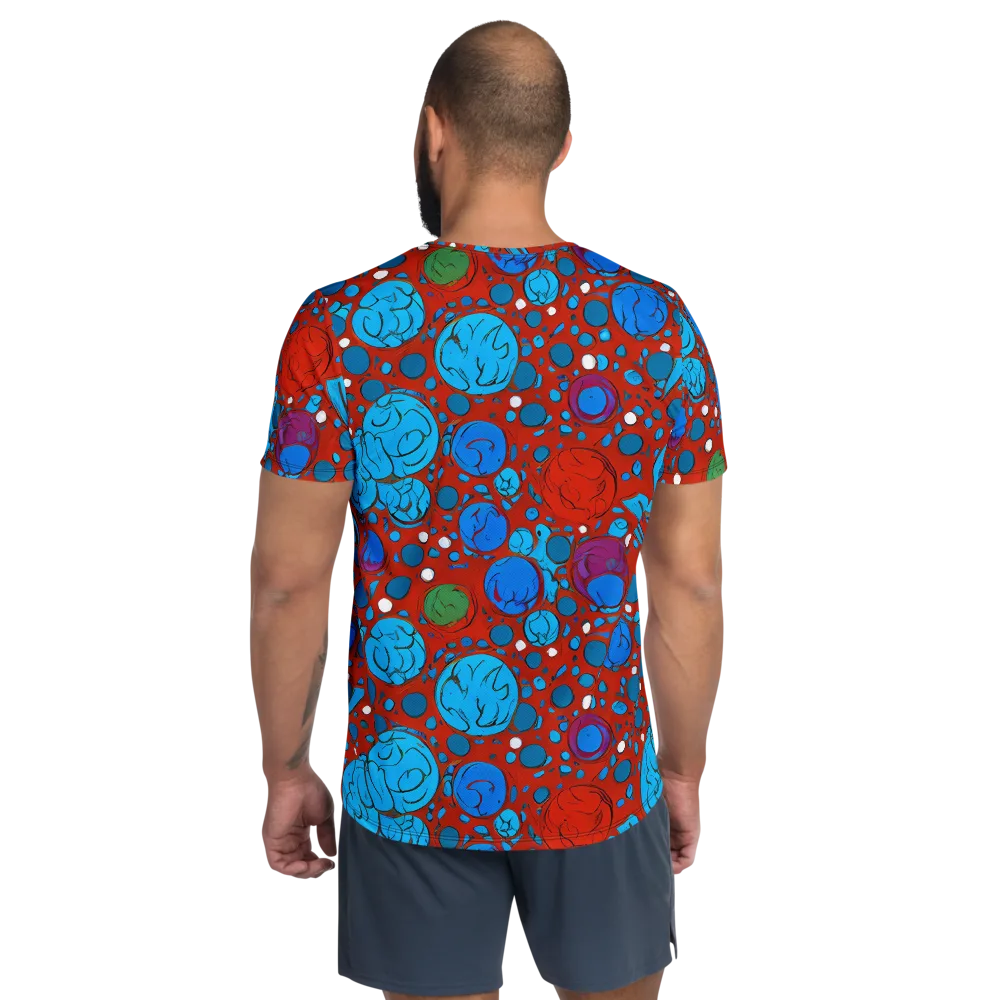 Scarlet Orbit on Men's Athletic T-Shirt — Back