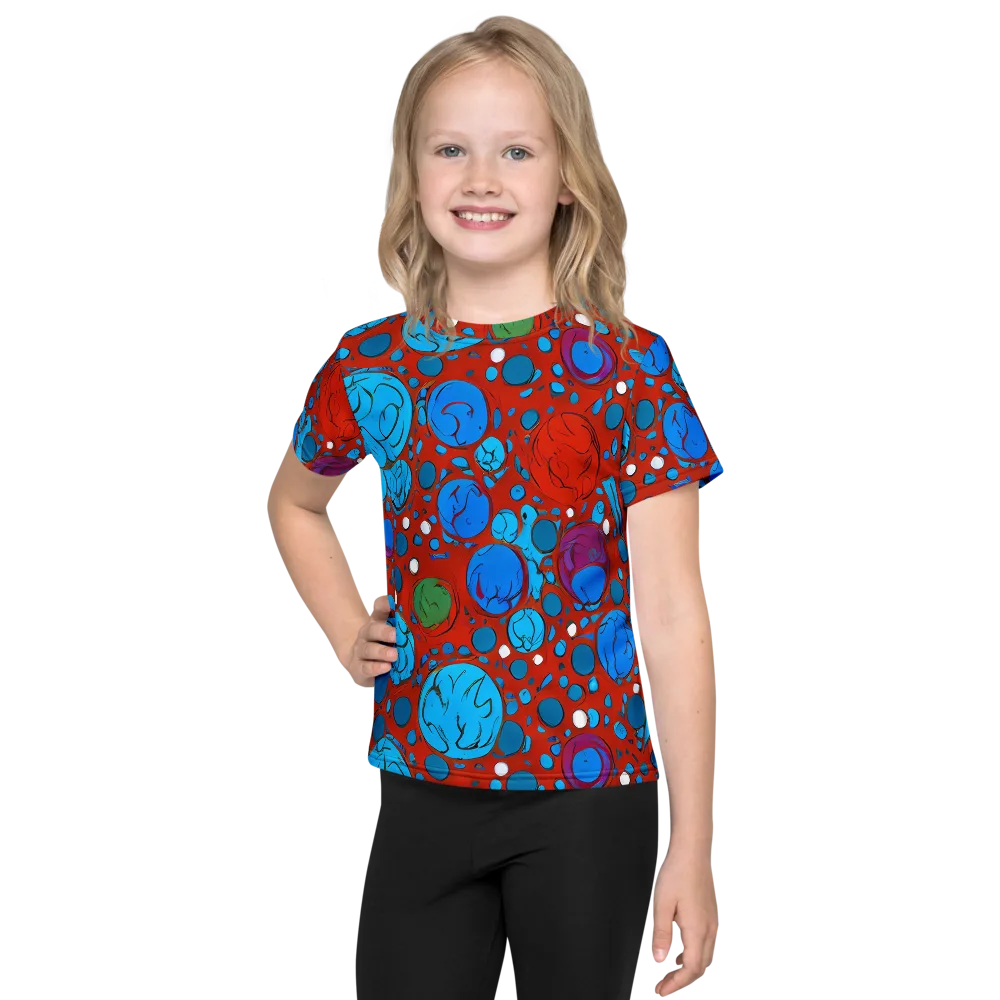 Scarlet Orbit on Kids Crew Neck T-Shirt — Front