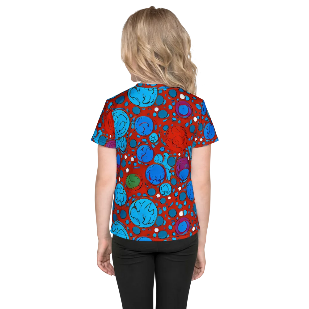 Scarlet Orbit on Kids Crew Neck T-Shirt — Back