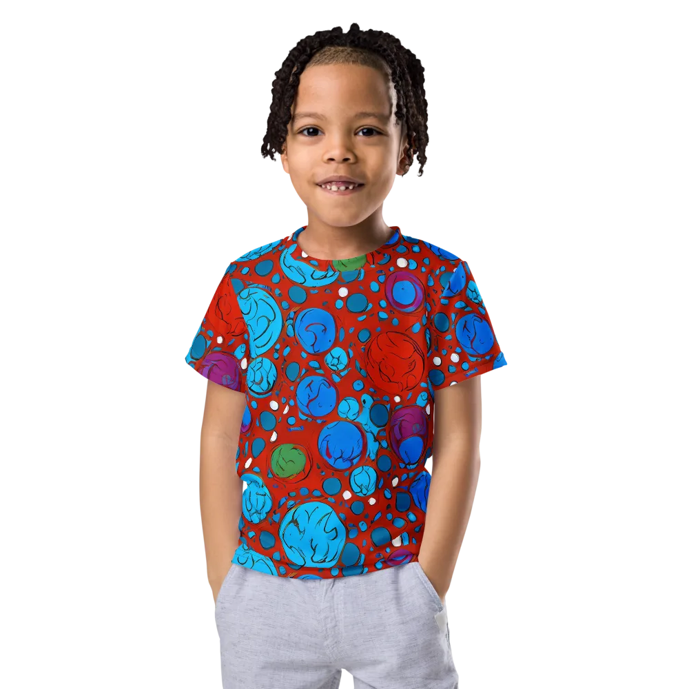 Scarlet Orbit on Kids Crew Neck T-Shirt — Front