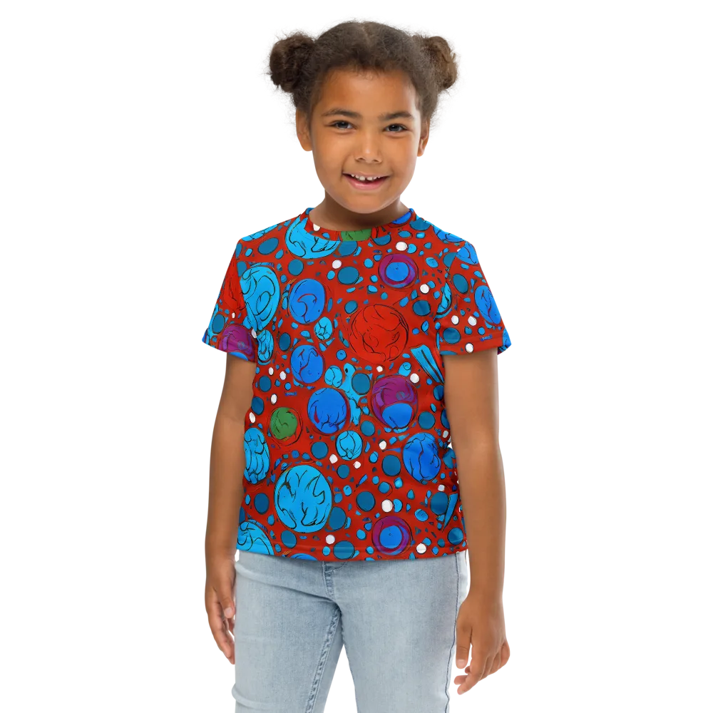 Scarlet Orbit on Kids Crew Neck T-Shirt — Front