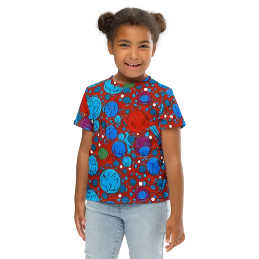 Scarlet Orbit on a Kids Crew Neck T-Shirt