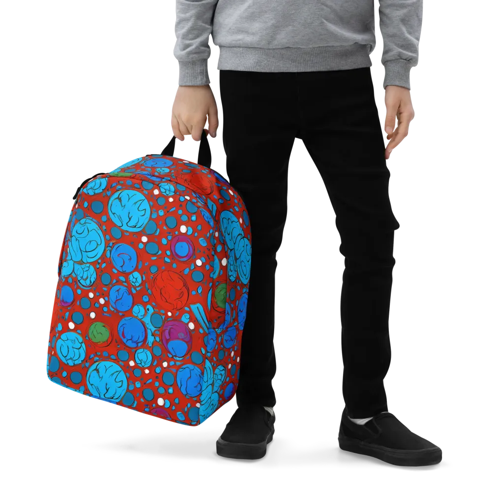 Scarlet Orbit on Minimalist Backpack — Zoomed-in