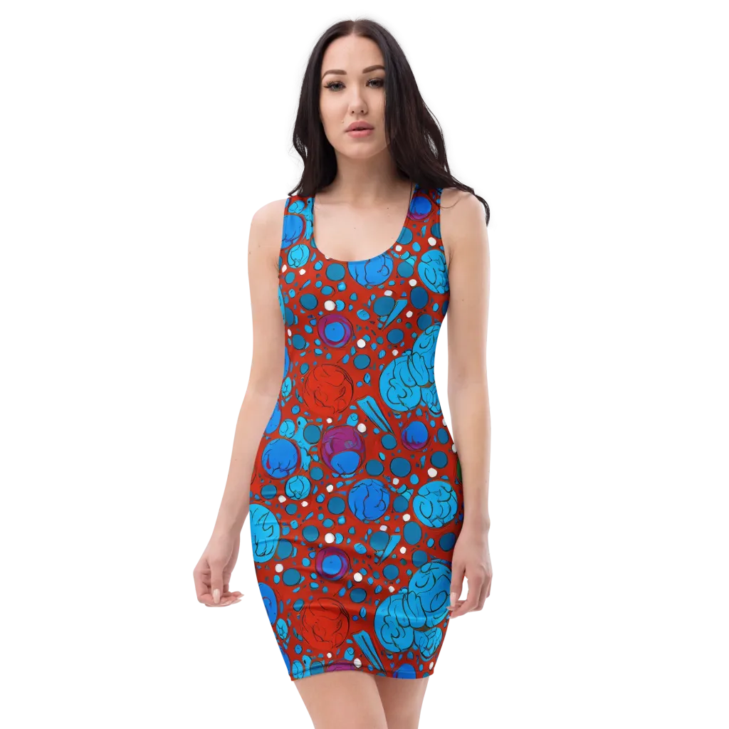 Scarlet Orbit on Bodycon Dress — Front