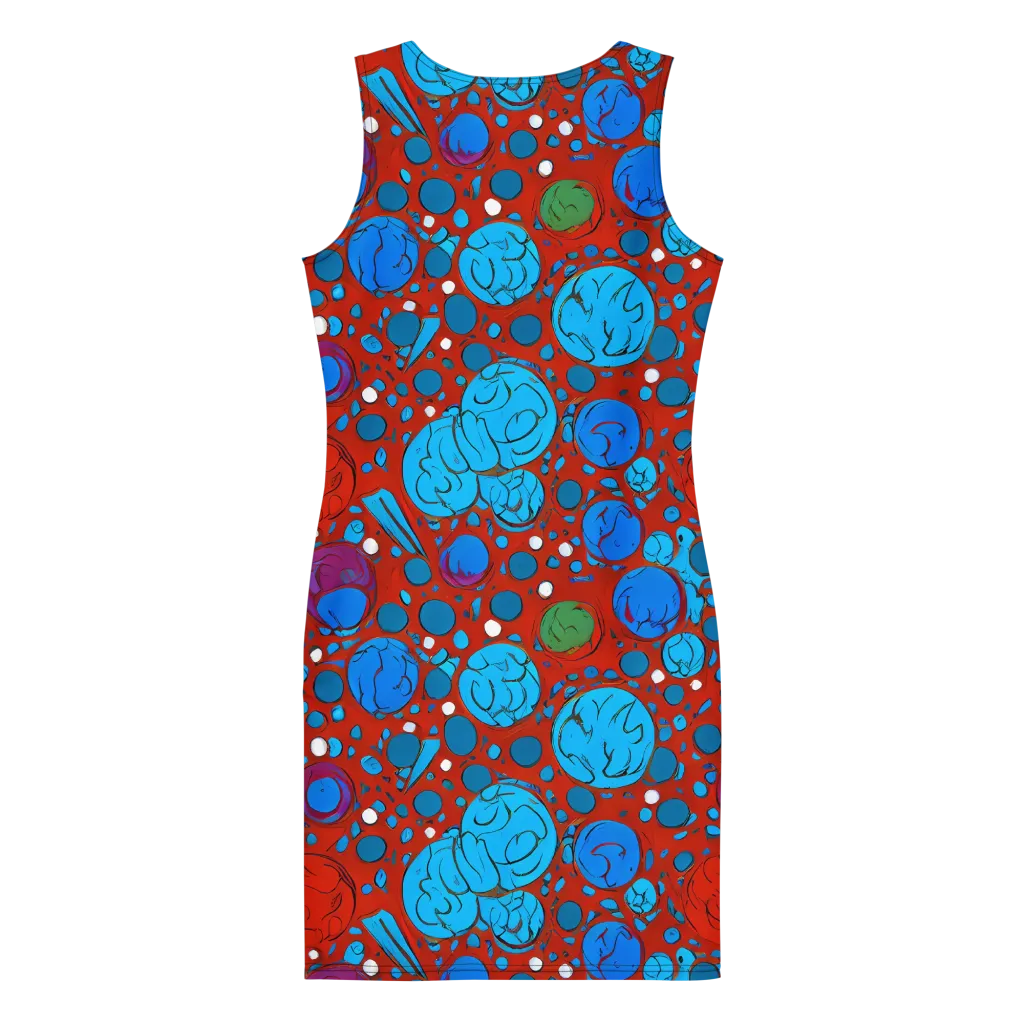 Scarlet Orbit on Bodycon Dress — Back