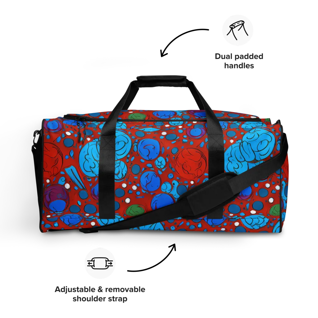 Scarlet Orbit on Duffle Bag — Front