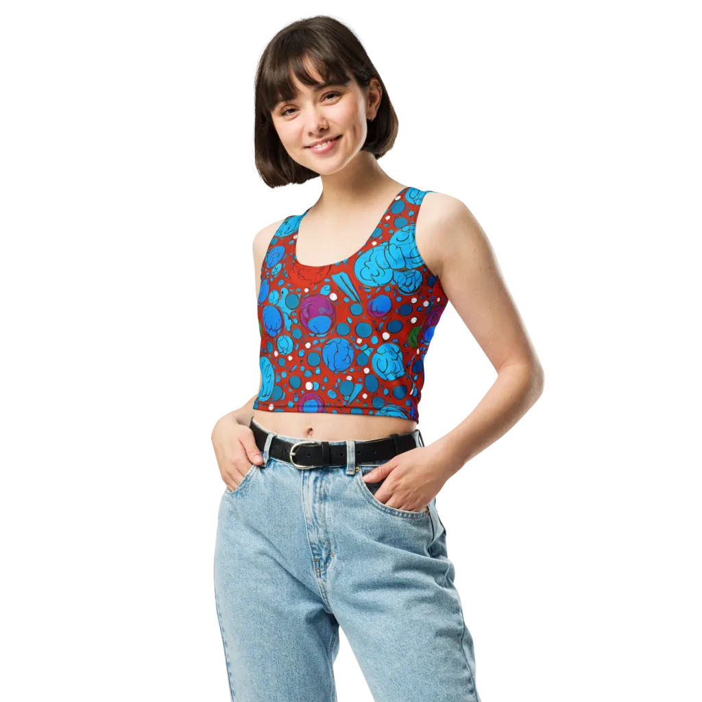 Scarlet Orbit on Crop Top — Front