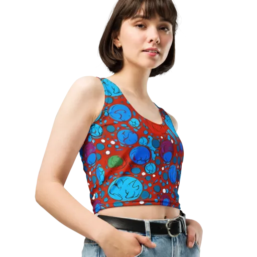 Scarlet Orbit on a Crop Top