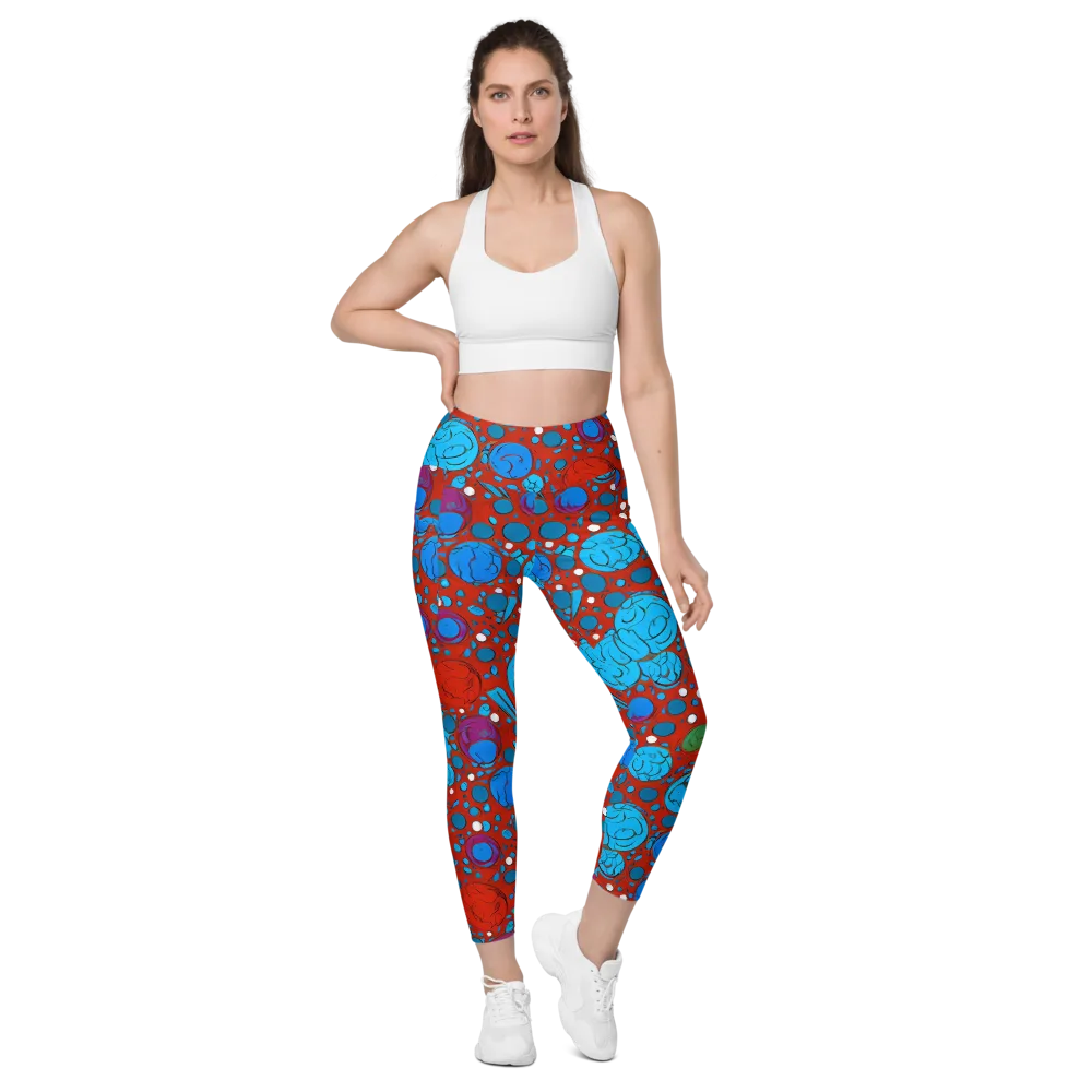 Scarlet Orbit on Leggings with Pockets — Front