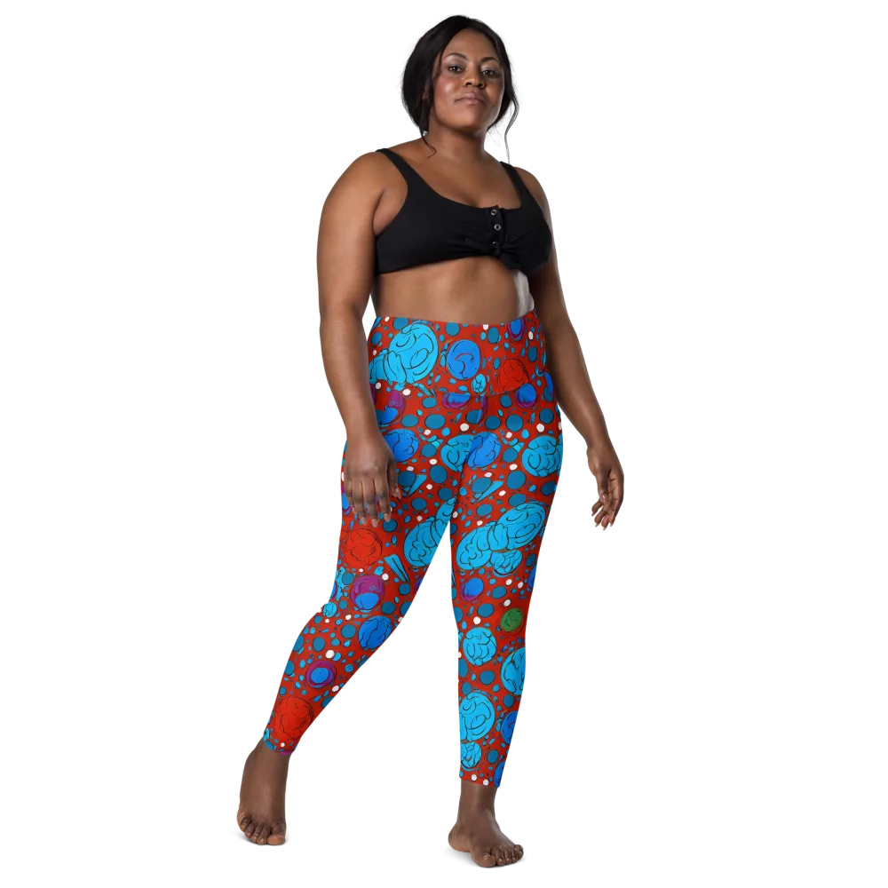 Scarlet Orbit on Leggings with Pockets — Front