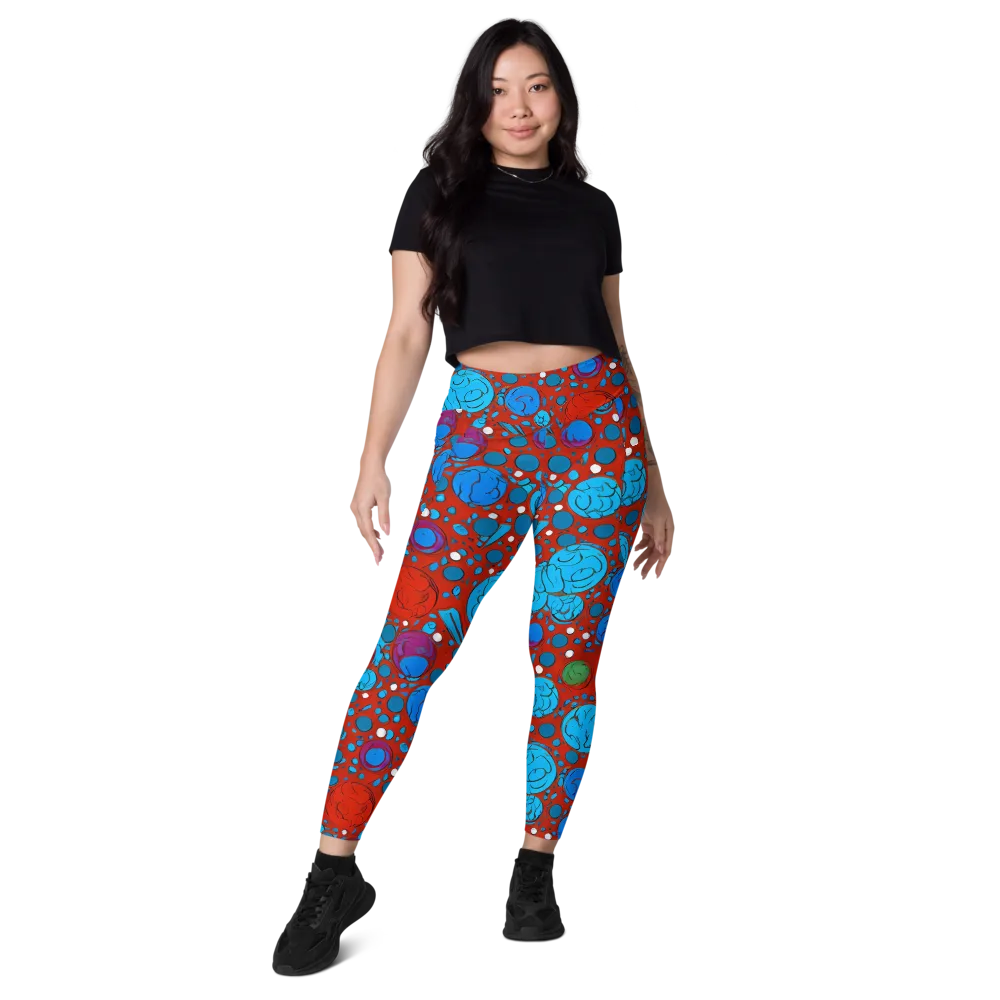 Scarlet Orbit on Leggings with Pockets — Front