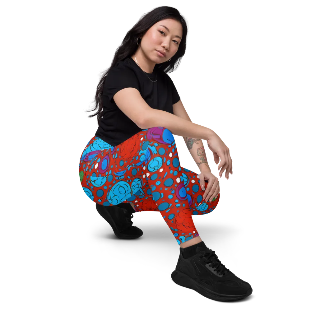 Scarlet Orbit on Leggings with Pockets — Right Front