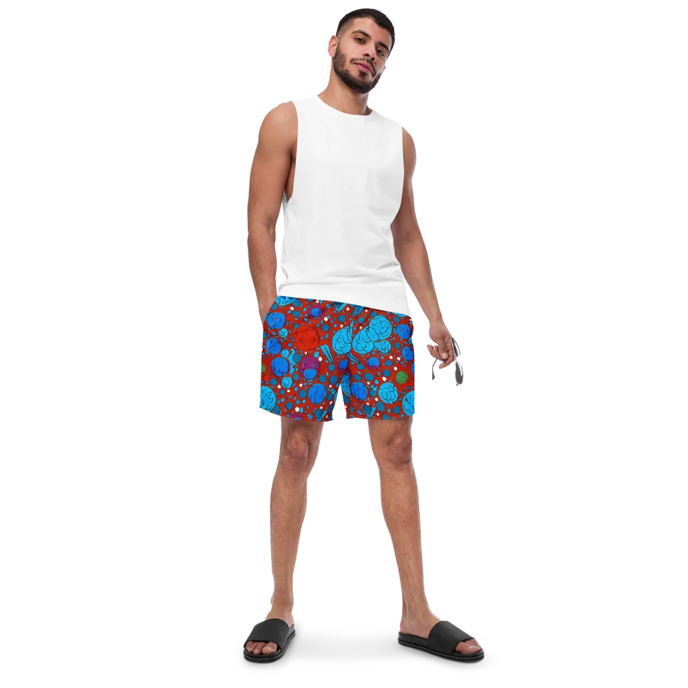 Scarlet Orbit on Swim Trunks — Front