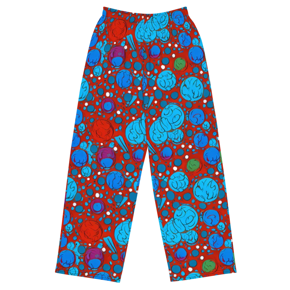 Scarlet Orbit on Wide-Leg Pants — Front