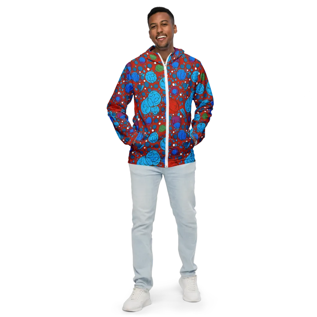 Scarlet Orbit on Men's Windbreaker — Front