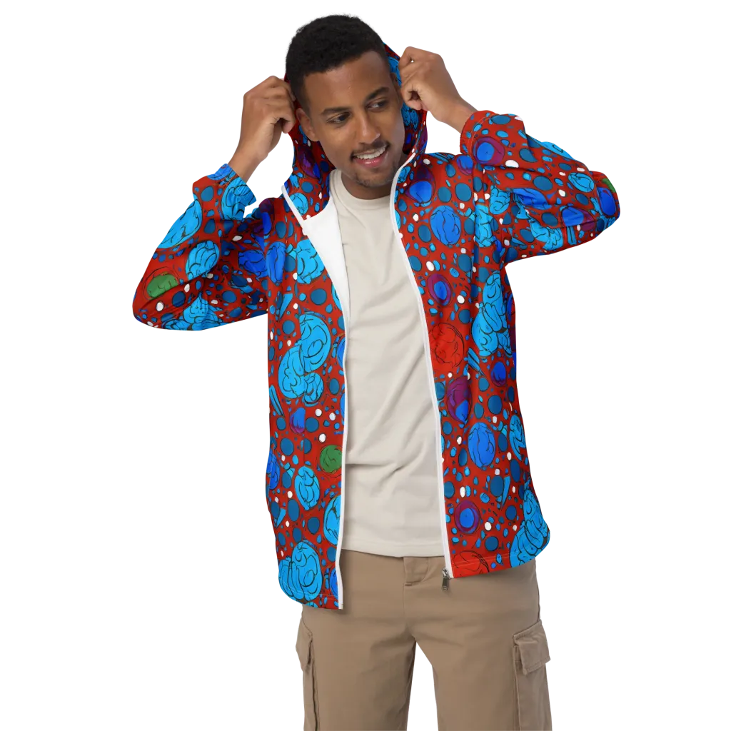 Scarlet Orbit on Men's Windbreaker — Front