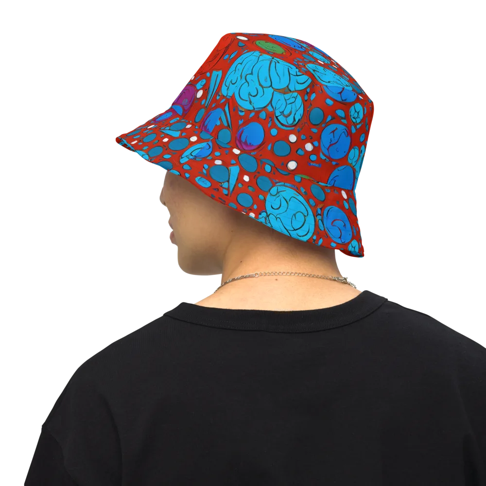 Scarlet Orbit on Reversible Bucket Hat — Back Inside