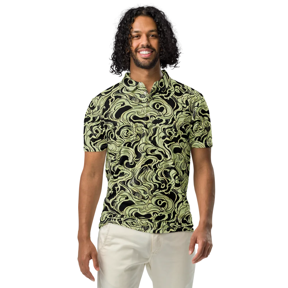 Obsidian Organics on Men's Slim Fit Polo Shirt — Front