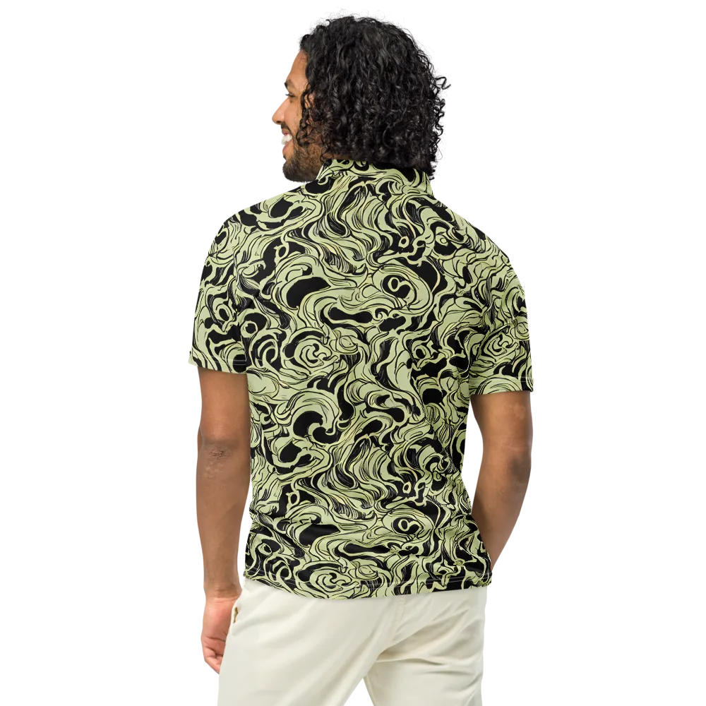 Obsidian Organics on Men's Slim Fit Polo Shirt — Back