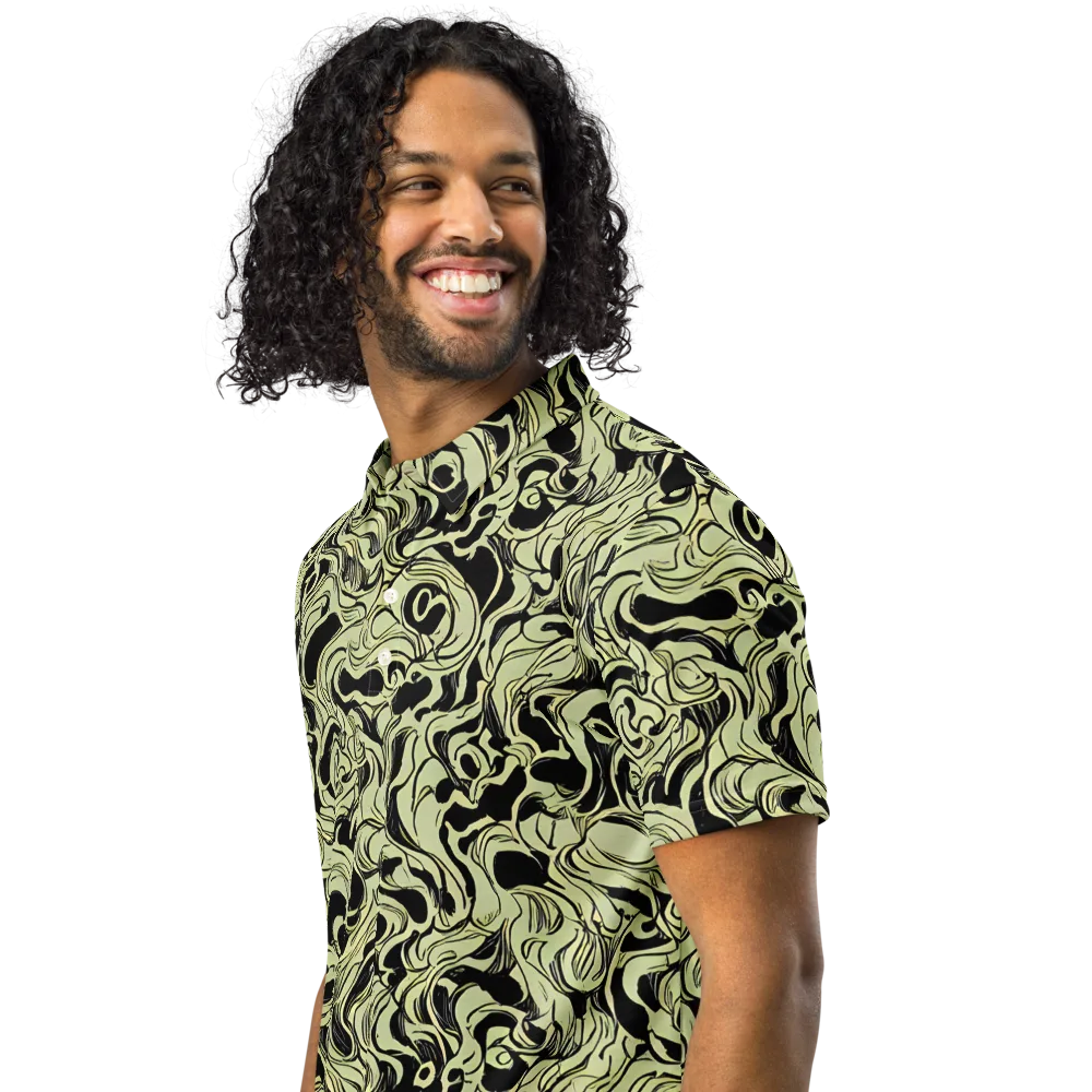 Obsidian Organics on Men's Slim Fit Polo Shirt — Left Front