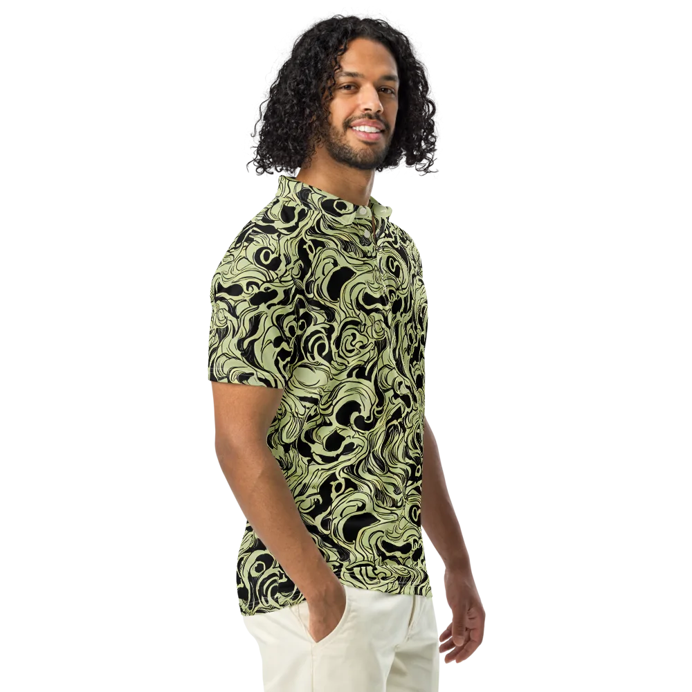 Obsidian Organics on Men's Slim Fit Polo Shirt — Right Front