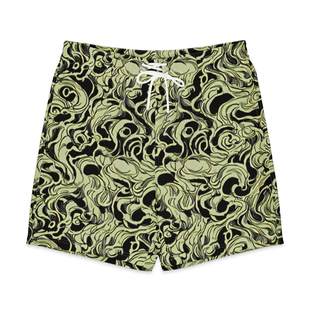 Obsidian Organics on Men's Board Shorts — Front