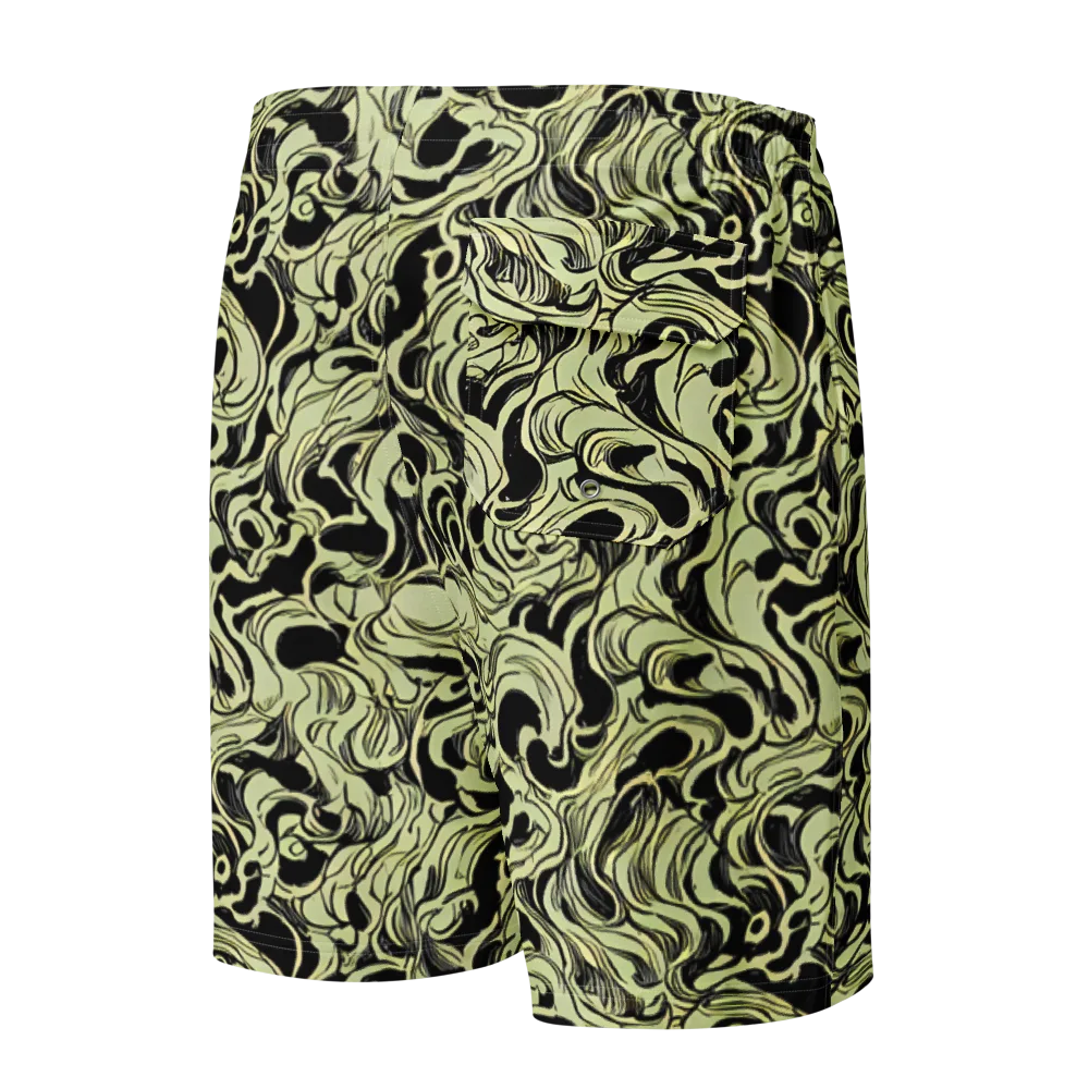 Obsidian Organics on Men's Board Shorts — Back