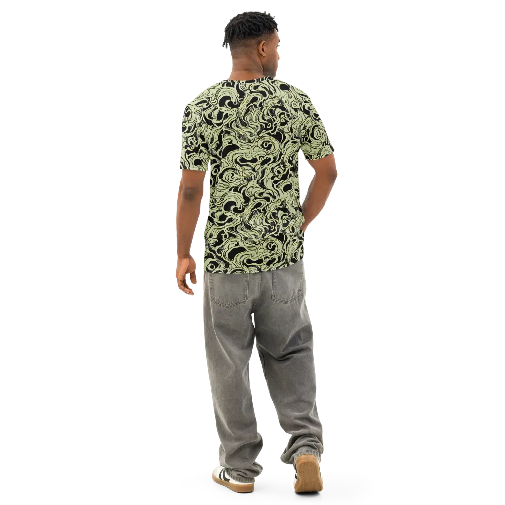 Obsidian Organics on Men's Cotton Crew Neck T-Shirt — Back