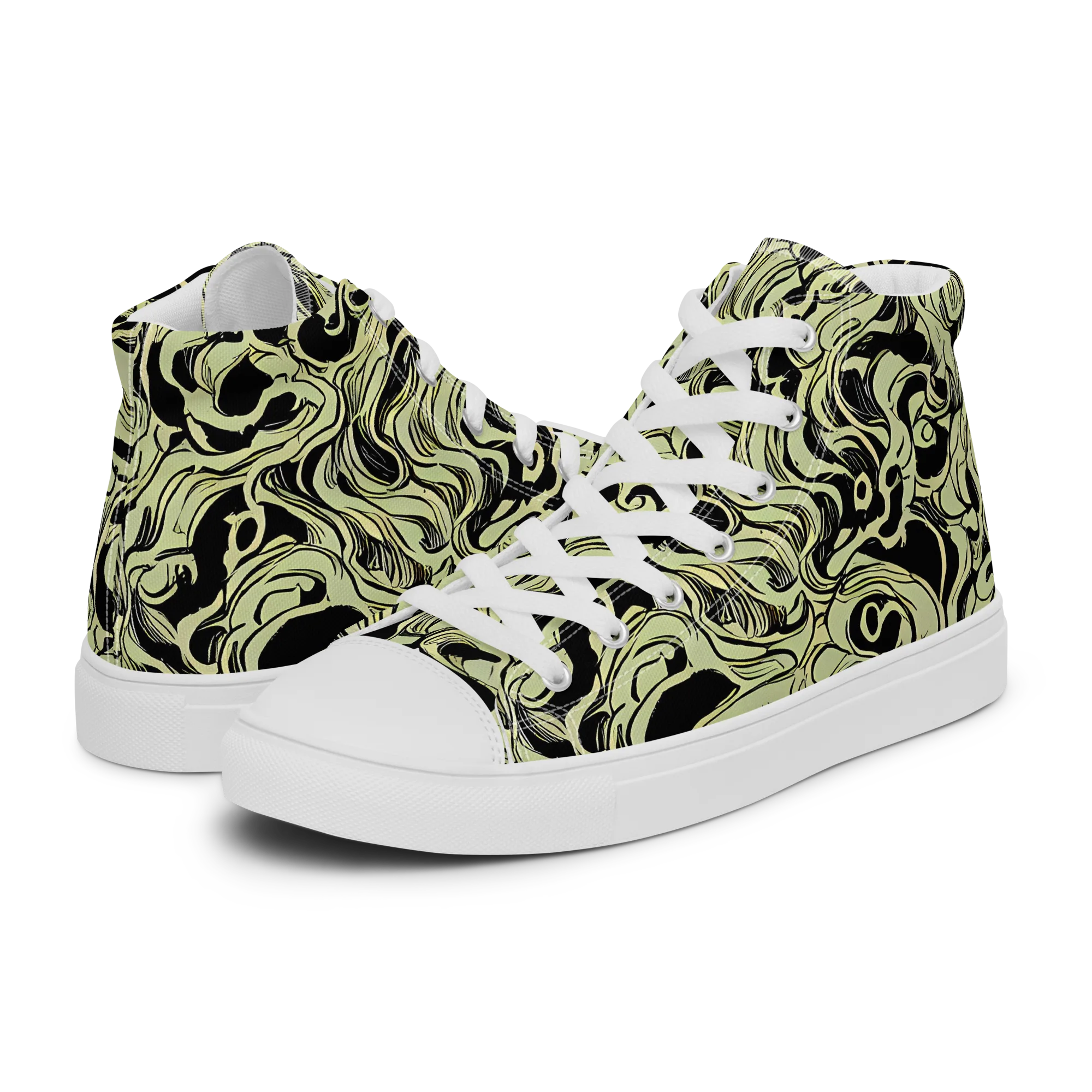 Obsidian Organics on Men's High Top Canvas Shoes — Left