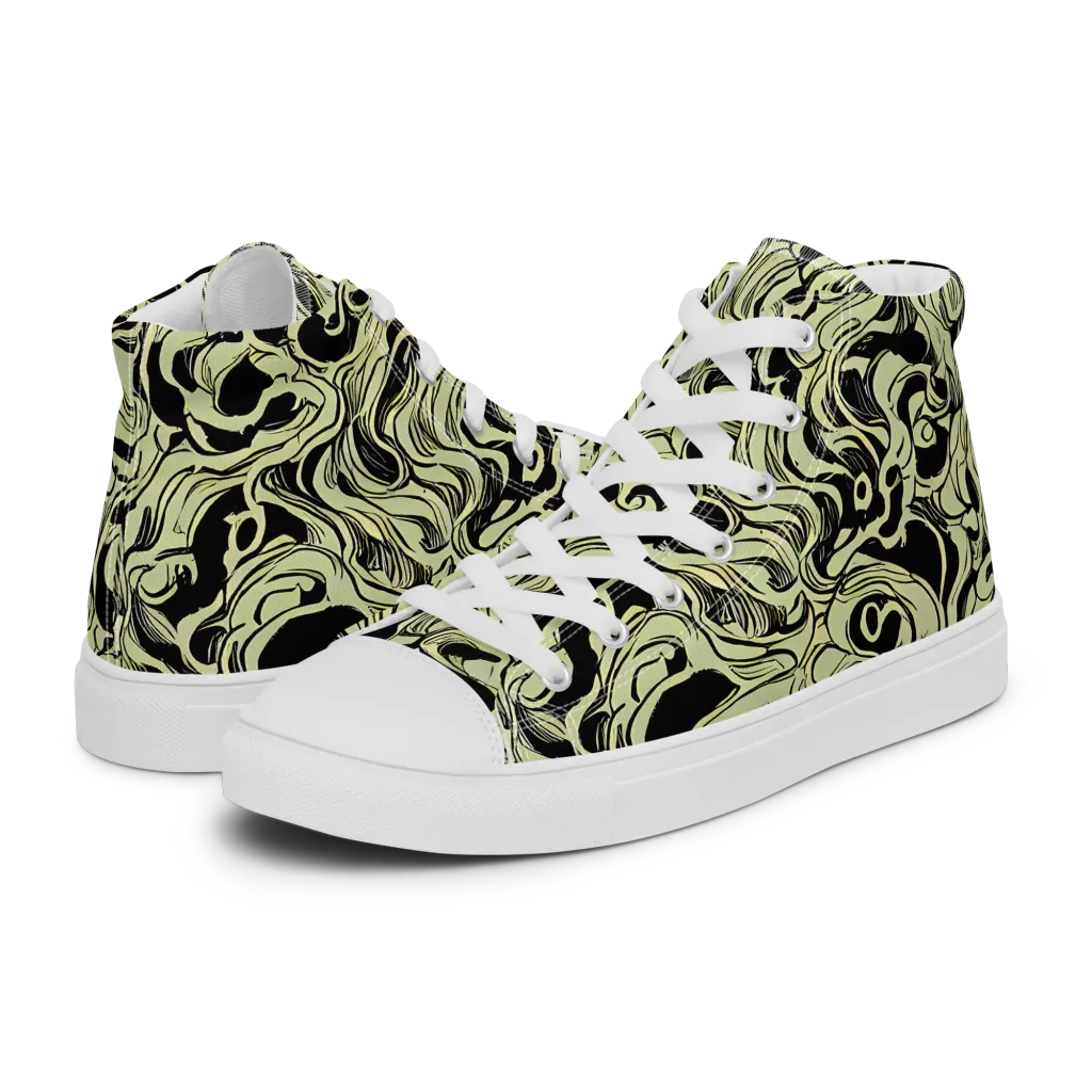 Obsidian Organics on Men's High Top Canvas Shoes — Left