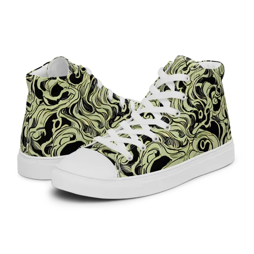 Obsidian Organics on a Men's High Top Canvas Shoes