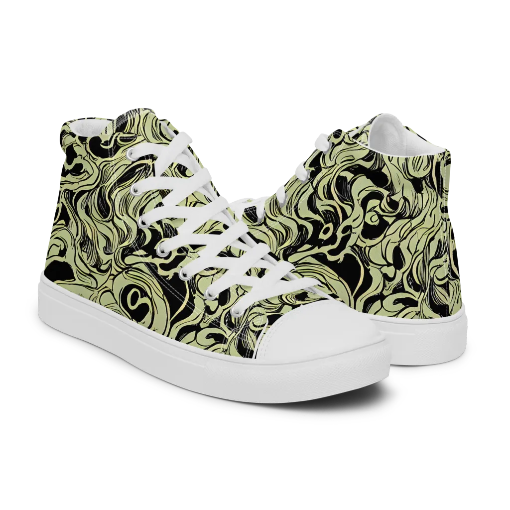 Obsidian Organics on Men's High Top Canvas Shoes — Right