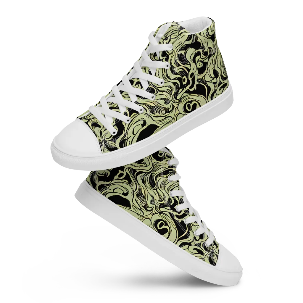 Obsidian Organics on Men's High Top Canvas Shoes — Front