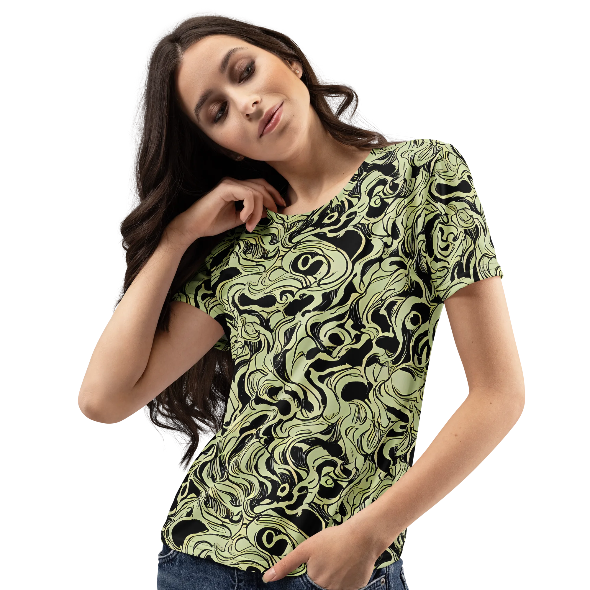 Obsidian Organics on Women's Crew Neck T-Shirt — Left Front