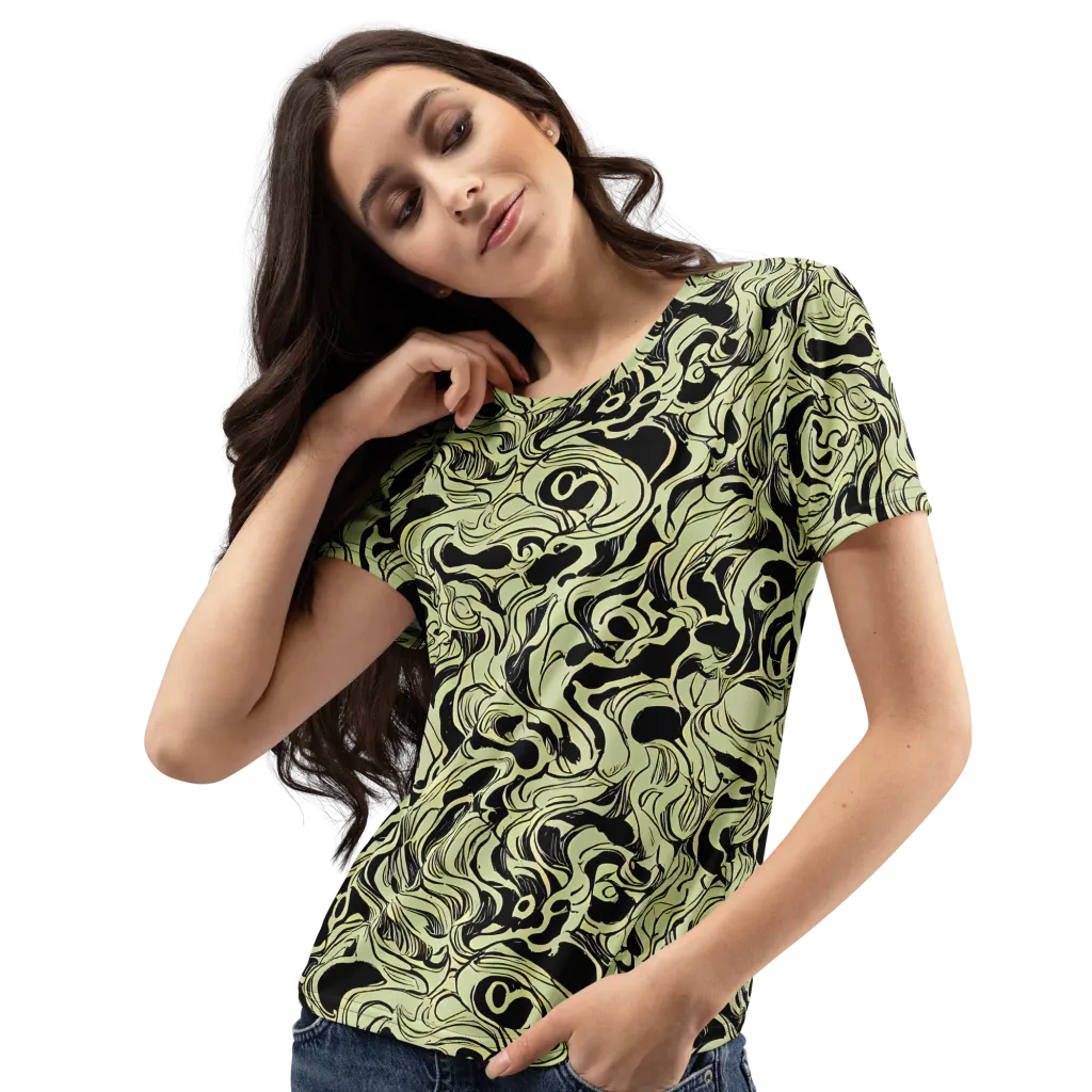 Obsidian Organics on Women's Crew Neck T-Shirt — Left Front