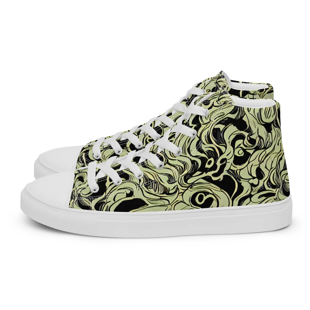 Obsidian Organics on Women's High Top Canvas Shoes — Left