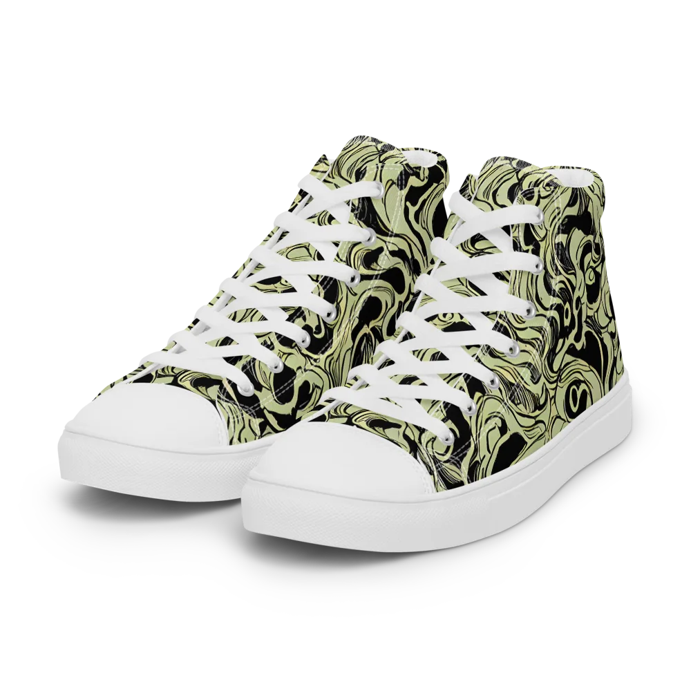 Obsidian Organics on Women's High Top Canvas Shoes — Left Front