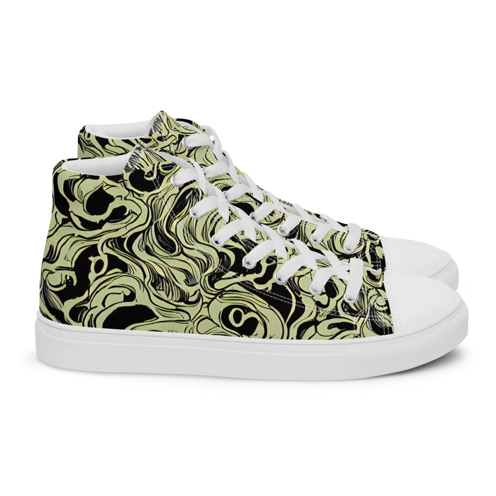 Obsidian Organics on Women's High Top Canvas Shoes — Right