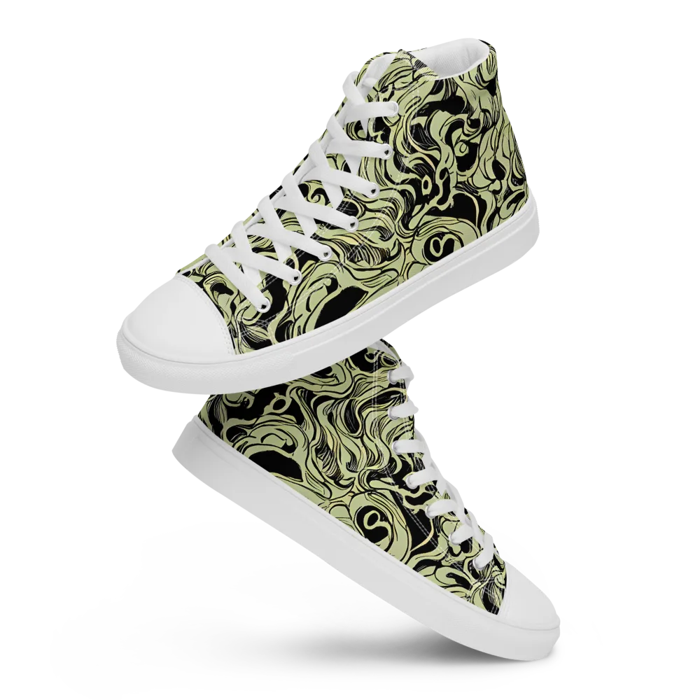 Obsidian Organics on Women's High Top Canvas Shoes — Front