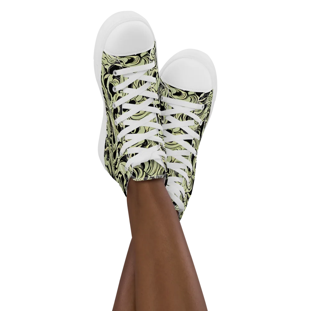 Obsidian Organics on Women's High Top Canvas Shoes — Front