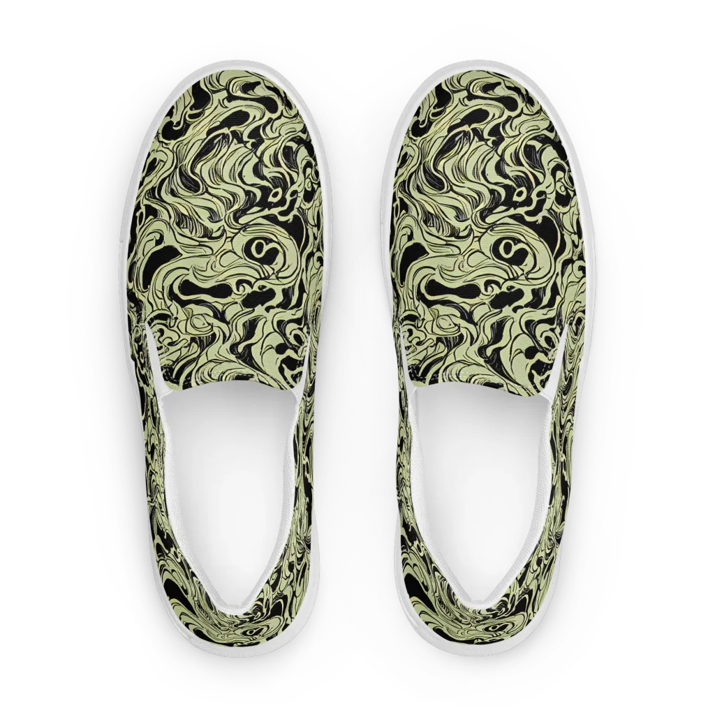 Obsidian Organics on Men's Slip-On Canvas Shoes — Front